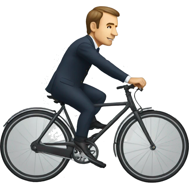 Macron sur un velo emoji