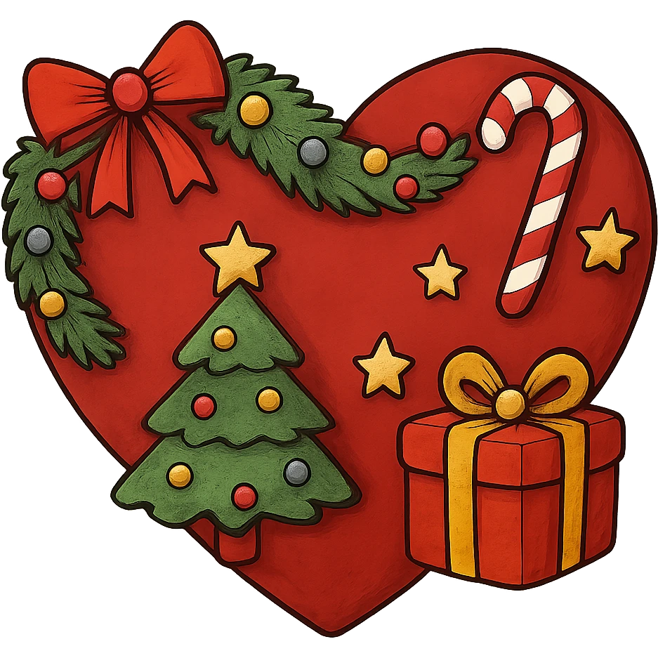 heart with Christmas theme,, remove background emoji