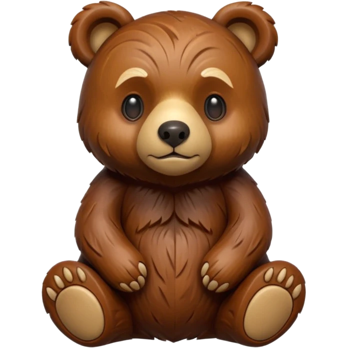 wood carved mini bear emoji