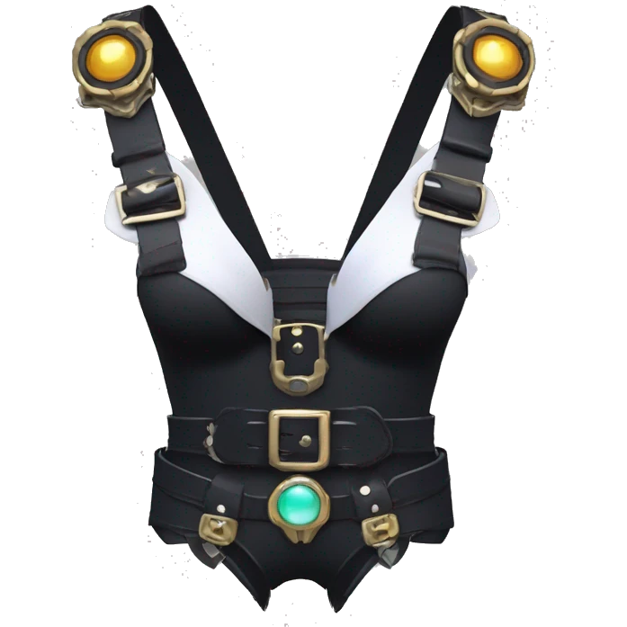 cool kawaii anthro edgy distinguished pretty elegant beautiful fantasy black ethereal nargacuga-Noivern-caracal-Quiana-Fakemon collar techwear harness leather garter belt pouches emoji
