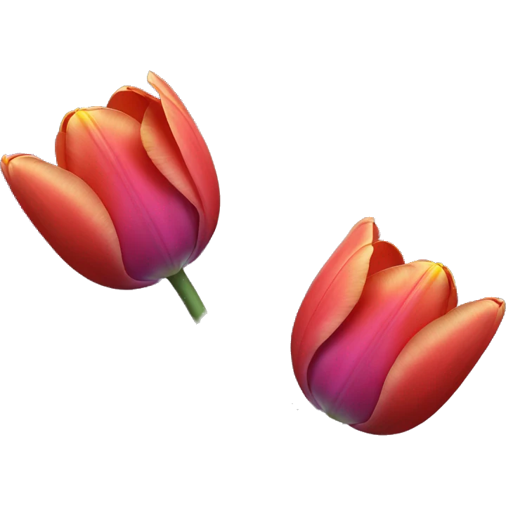 tulip in the night with the moon emoji