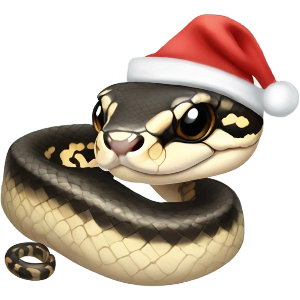 Ball python in Santa hat emoji