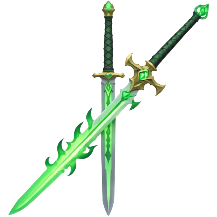 sword burning green flame emoji