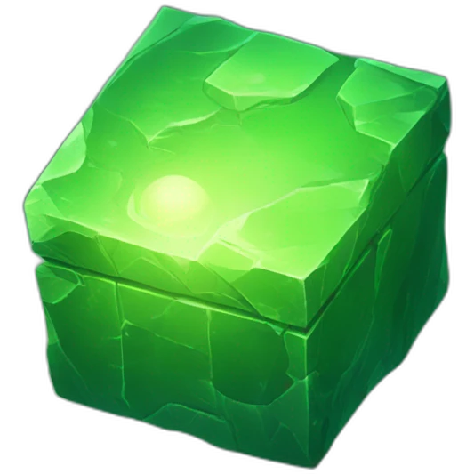 the case in the middle of the green stone glows emoji