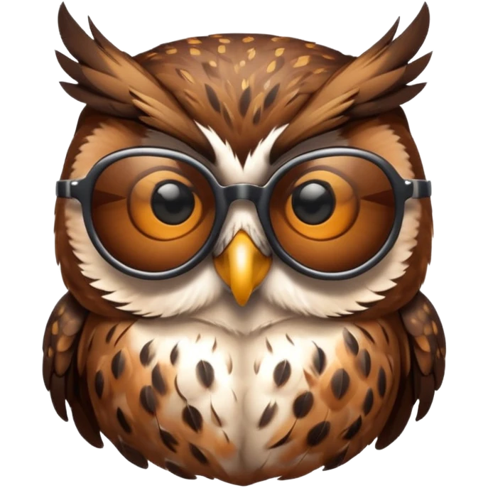 silent owl wearing sunglasses emoji