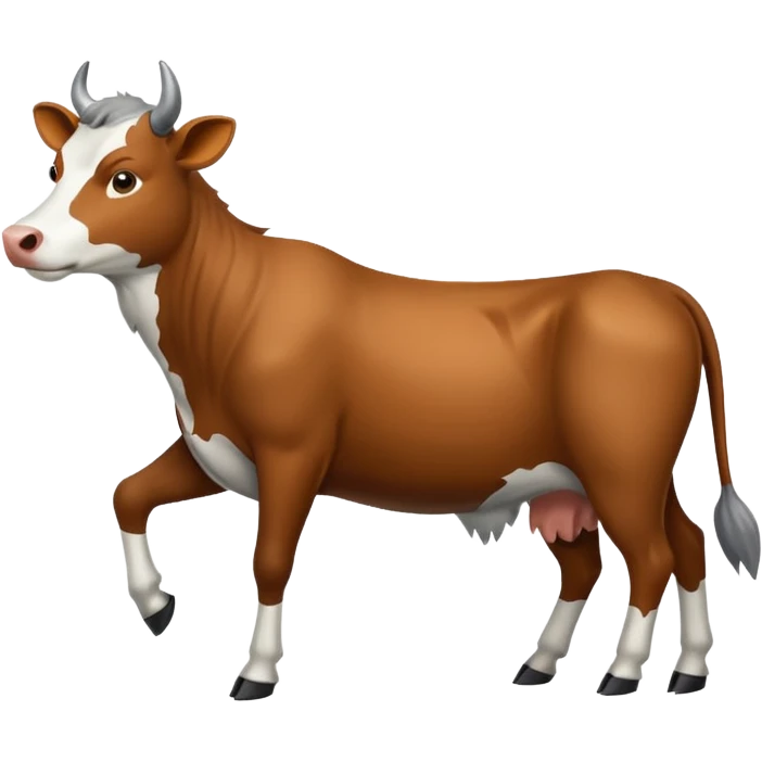 A cow being HUNTED by a wolf emoji