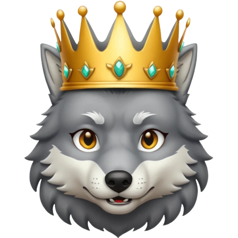 Lobo y corona  emoji