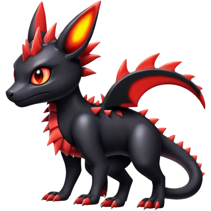 Shiny Edgy Cute Guilmon-Umbreon-Salandit-hybrid emoji