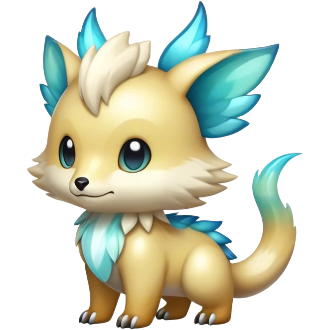 Cute cool shiny colorful fantasy animal hybrid Fakemon full body emoji