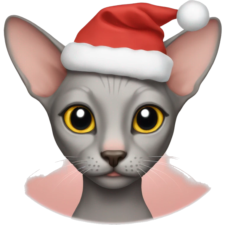Christmas hairless cat emoji