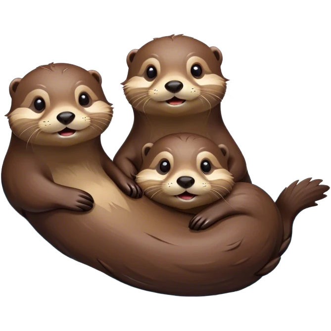 Otters floating emoji