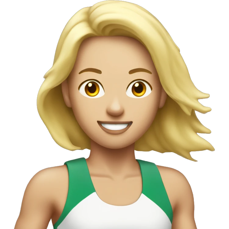 Blonde marathon runner with bib women emoji