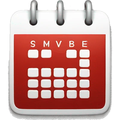 Red and white calendar icon emoji