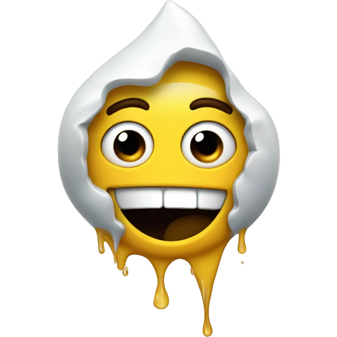Suprised face with glue dripping everywhere emoji