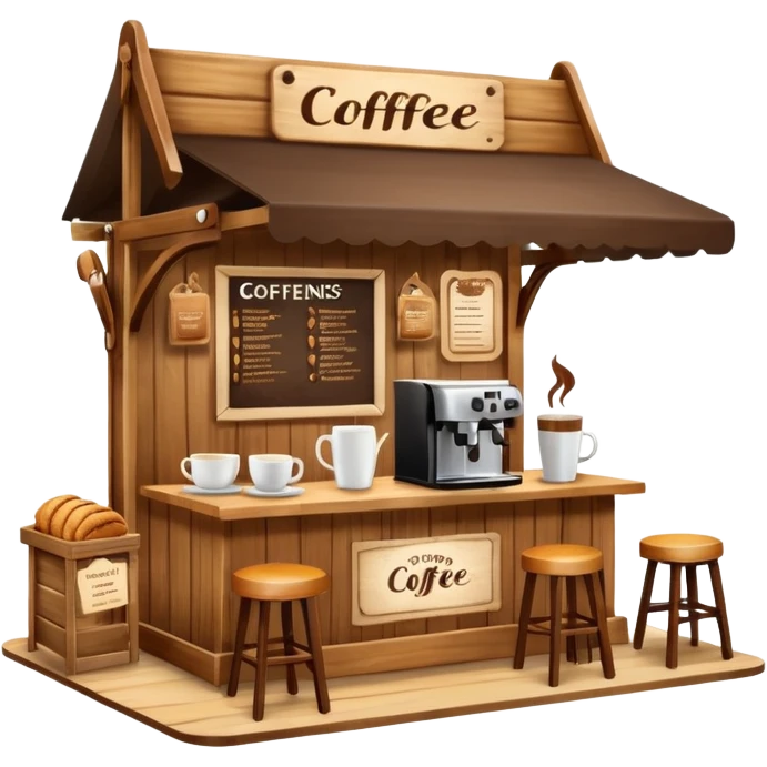 Coffee pop up stand booth emoji