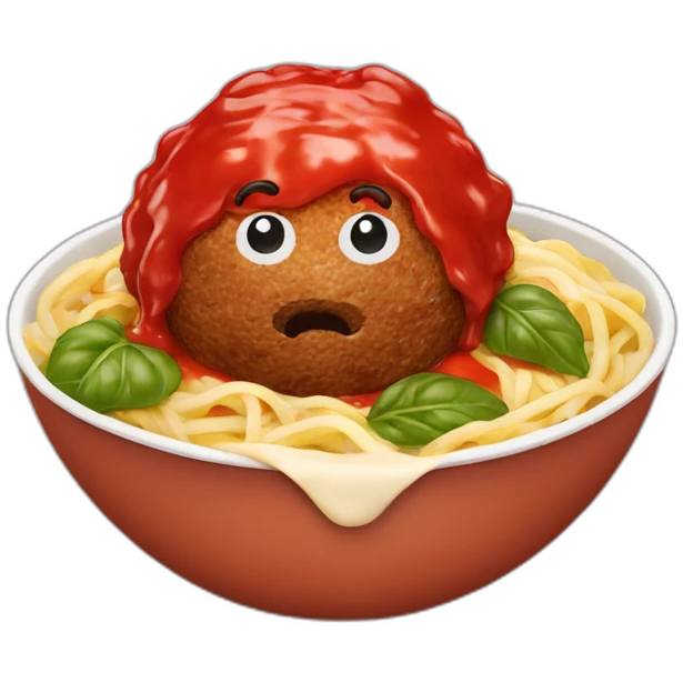 one meatball with tomato sauce emoji