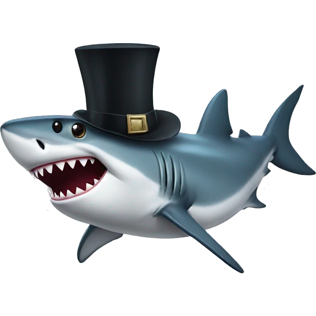 shark wit tophat emoji