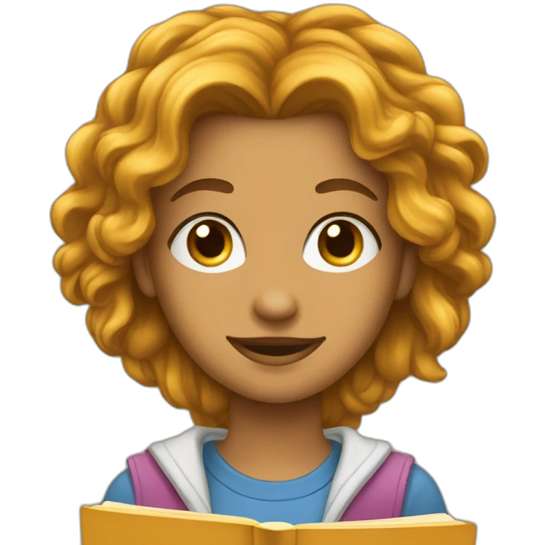 Un jeune lit un livre emoji