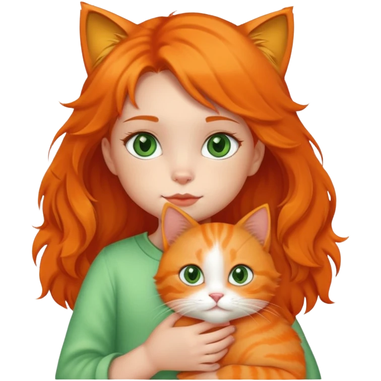 A little girl holding a orange cat emoji
