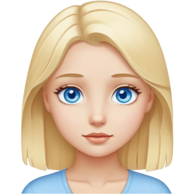 Girl with blue eyes and blonde hair  emoji