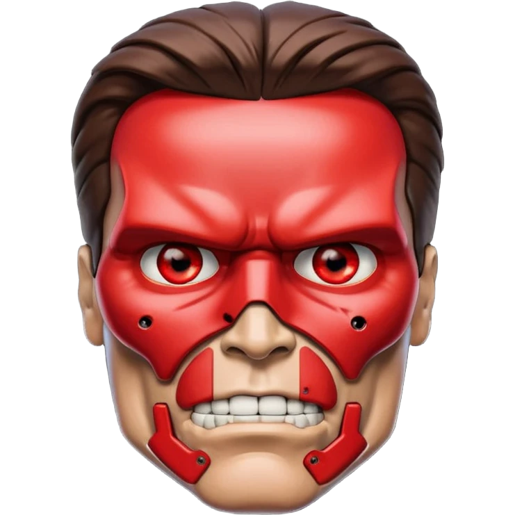 half face metal Terminator Arnold Schwarzenegger Red eyed  emoji