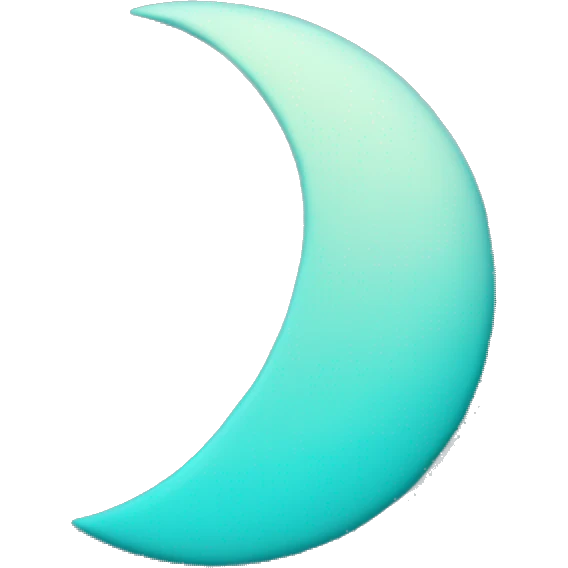 Cyan colour cresent moon emoji