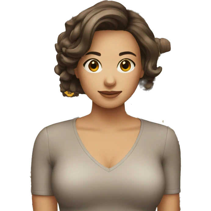 Brunette girl in bob hairstyle emoji