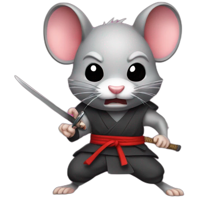 rage ninja rat with katana emoji
