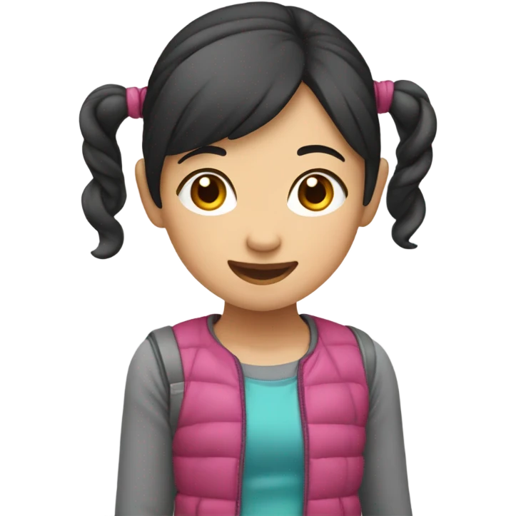 asian girl playing emoji