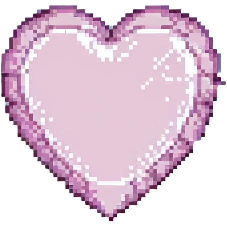 light pink heart pixel art style emoji