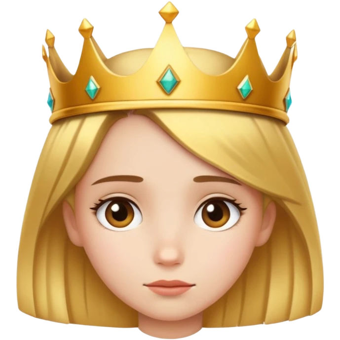 Cooper girl with crown on her head being shy emoji