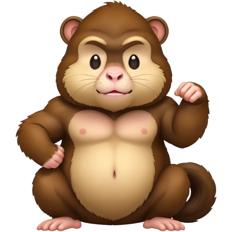 cartoon full body hamster, and add muscle of gorilla emoji