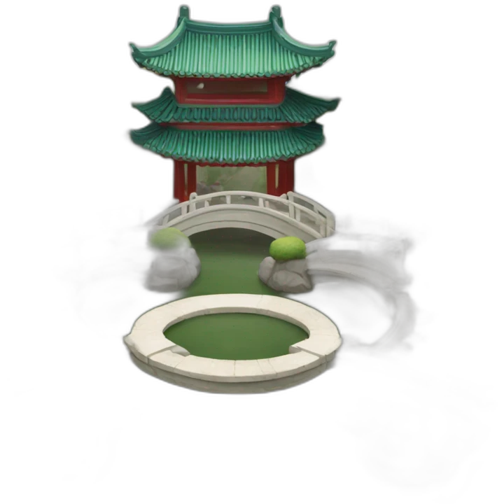 Orthagonal projection chinese garden emoji