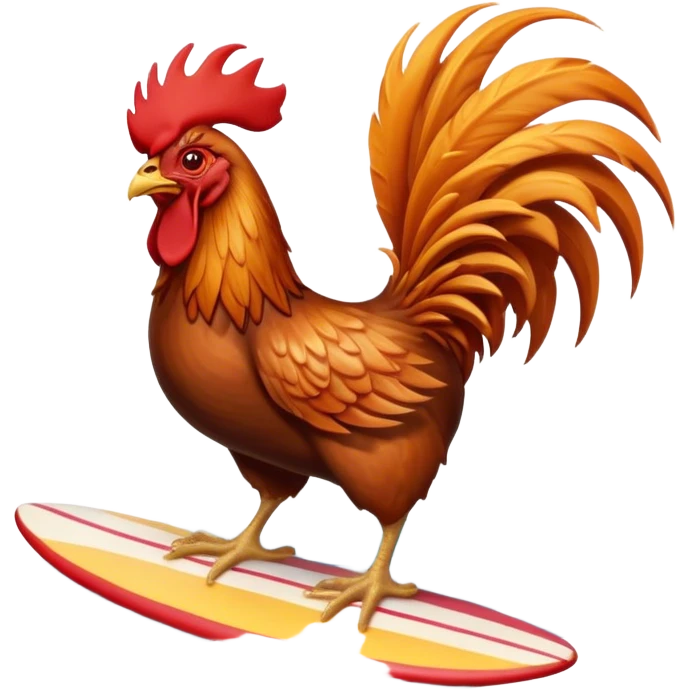 hawaiian rooster surfing wave emoji