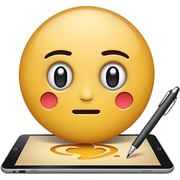 wacom and pen drawing emoji