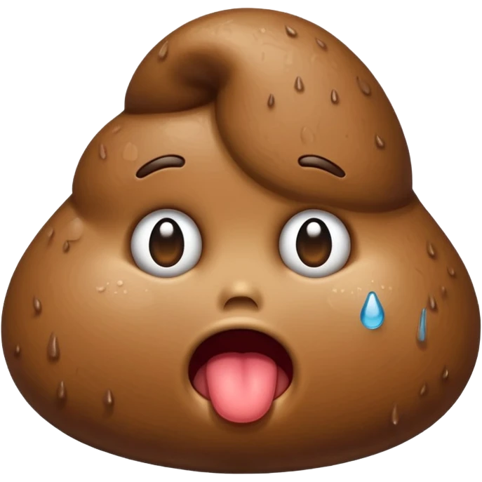 a poop crying emoji