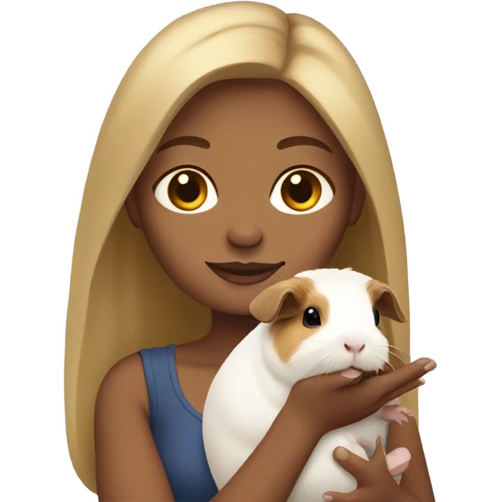 dark Blonde Woman holding a guineapig emoji