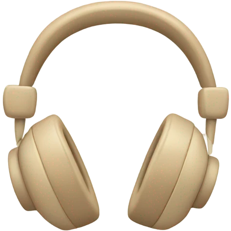 beige headphones with beige bows emoji