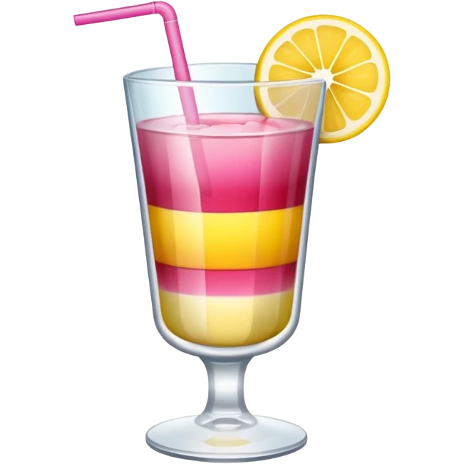 half pink half yellow color drink  emoji