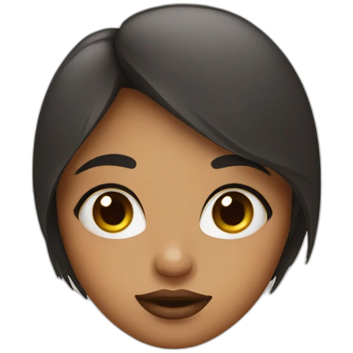 Girl with 2 moles above lip emoji