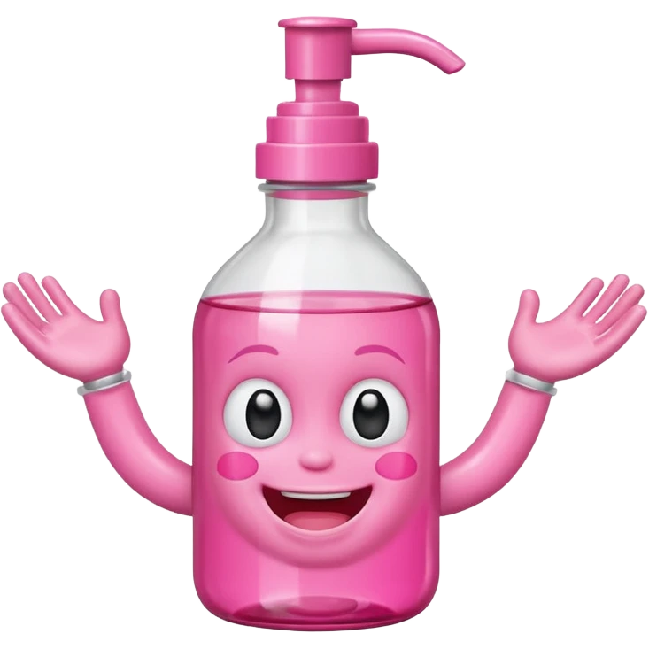 Smiling freaky baby oil bottle pink emoji