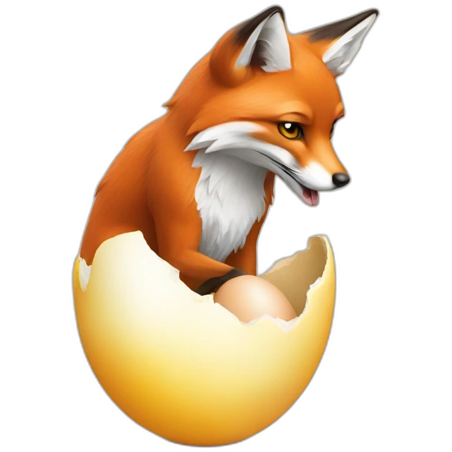 Fox stealing egg emoji