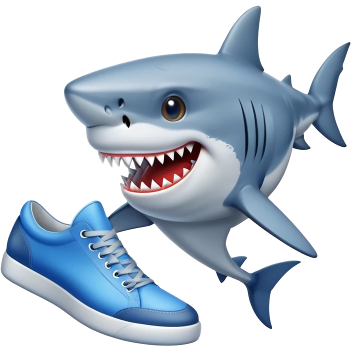 Shark with blue shoes emoji