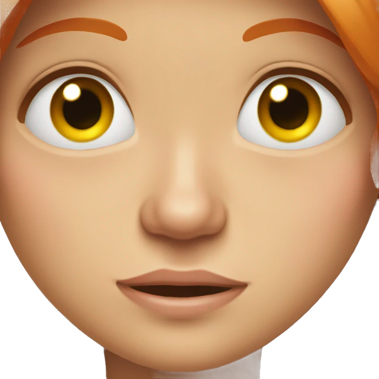 red headed girl twitching her eye emoji