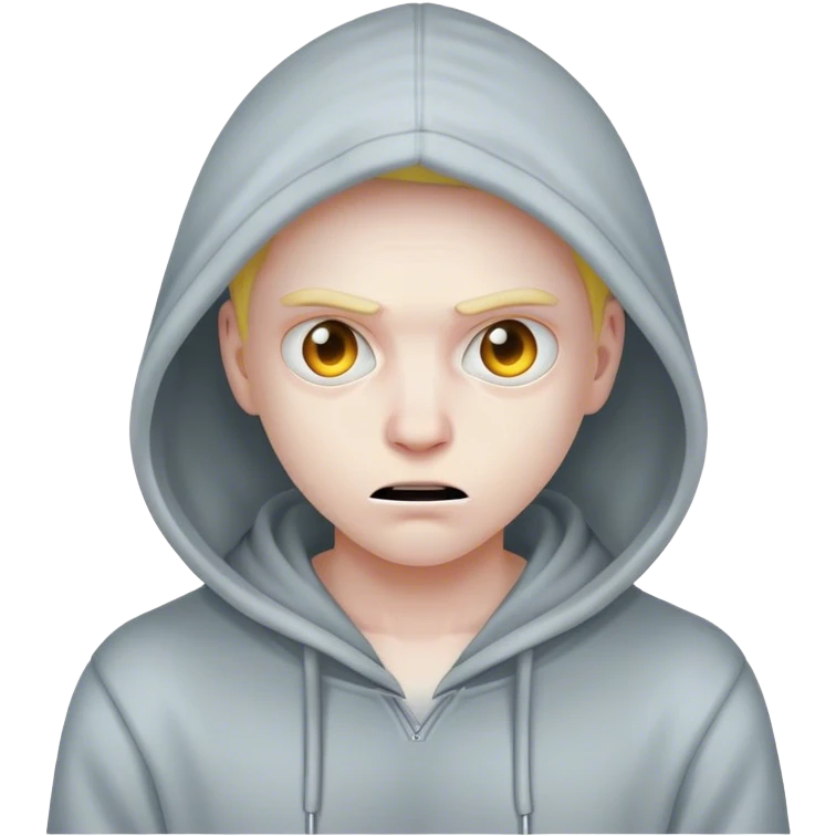 Scary looking character in hoodie emoji