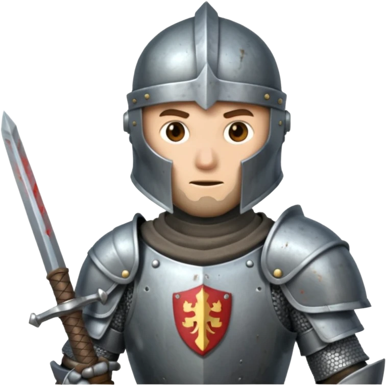 knight stinting with sword in his front   emoji