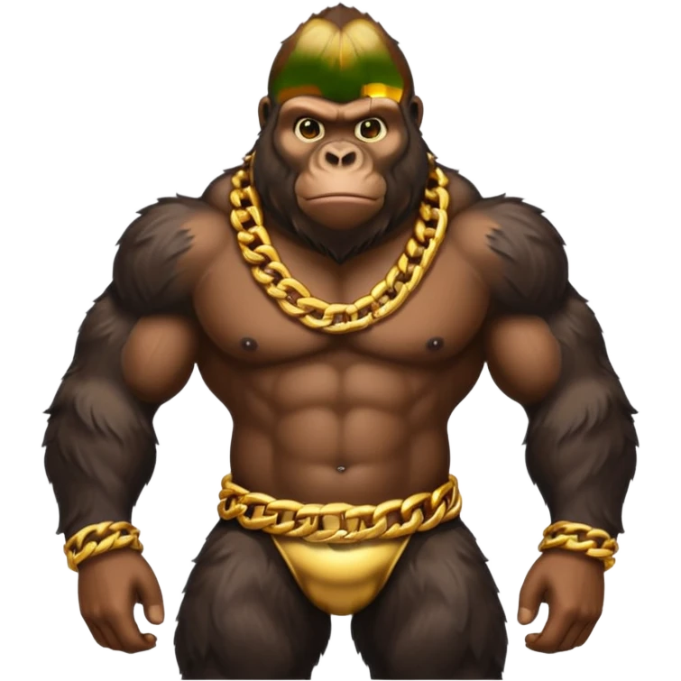 Gorilla con cadenas de oro emoji