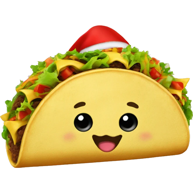 Taco with Santa hat emoji