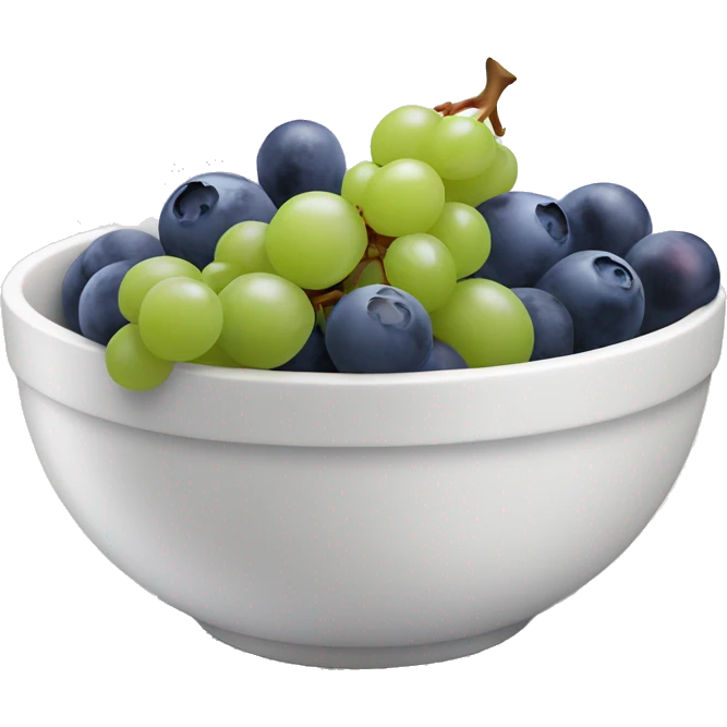 yoghurt bowl with grapes and blueberries emoji