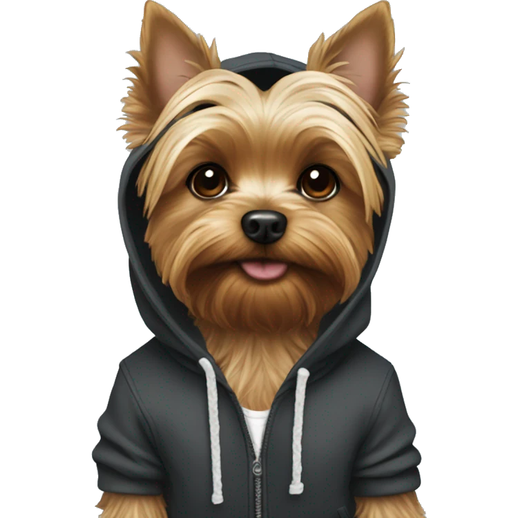 Boy yorkie with hoodie  emoji